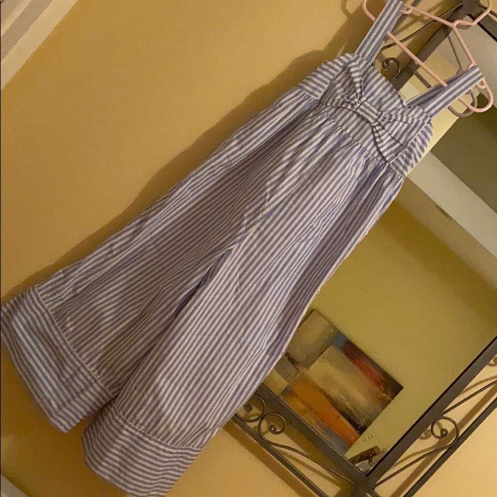 Striped romper with front bow